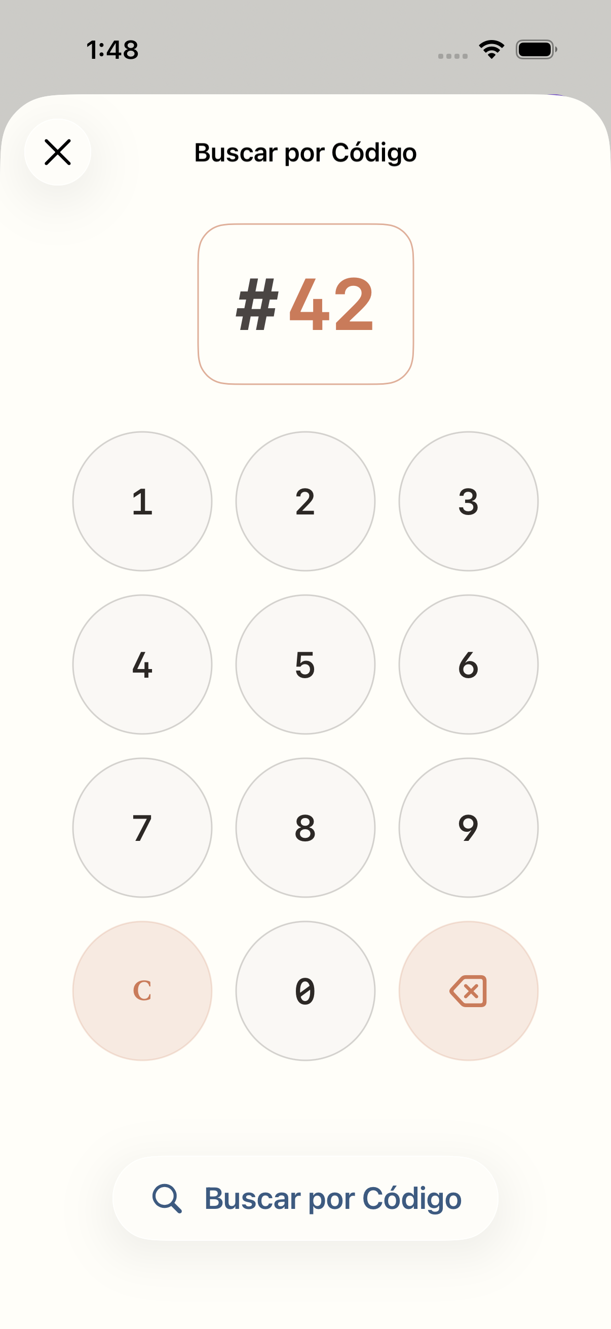 Interfaz de búsqueda de Numly mostrando acceso instantáneo con #42