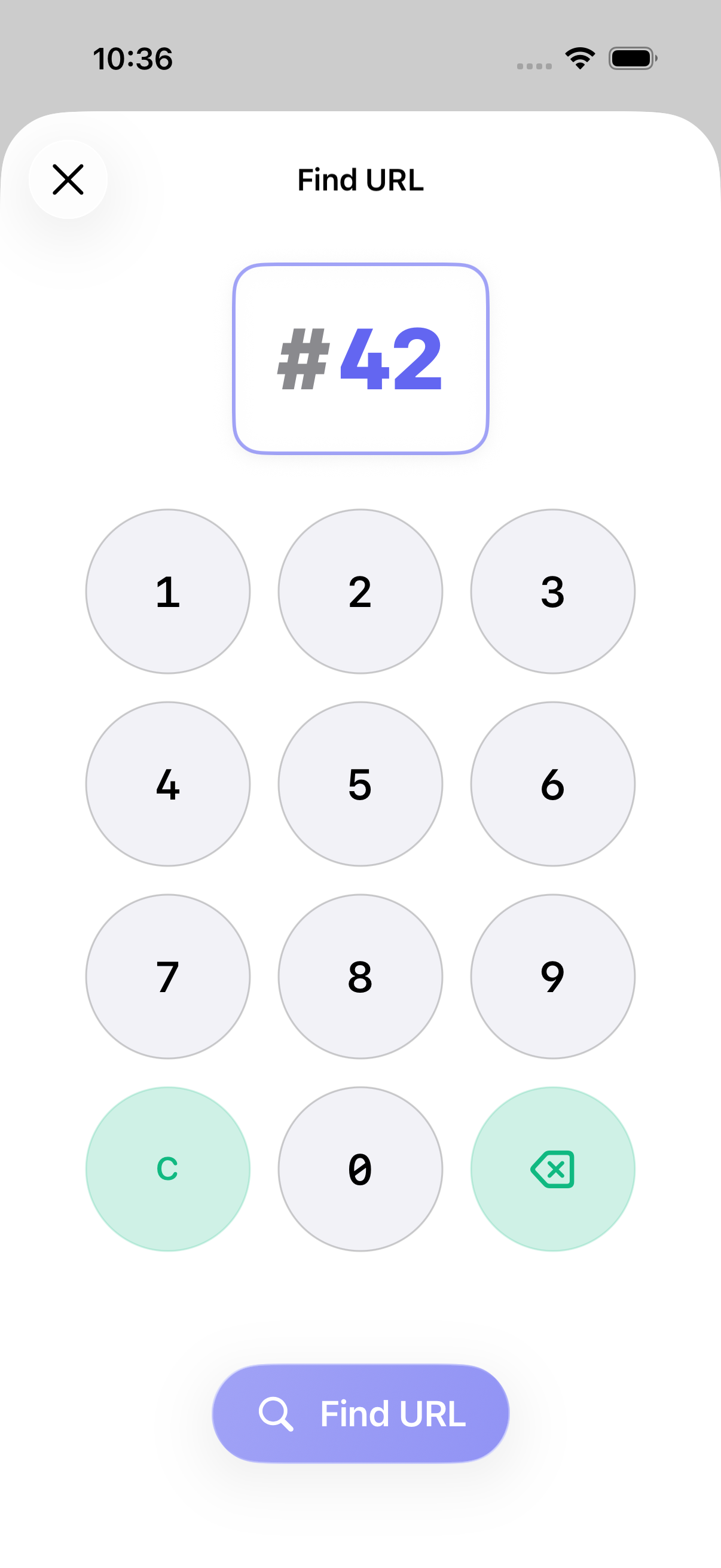 Numly code input interface